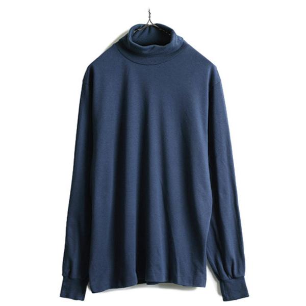 80s USA製 □ エルエルビーン タートルネック 長袖 Tシャツ ( メンズ M 