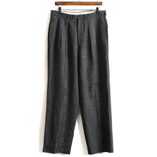 80s ビンテージ ■ Yves Saint Laurent イヴサンローラン サマー ウール スラックス パンツ メンズ 33 / 80年代  2タック ストレート 濃灰