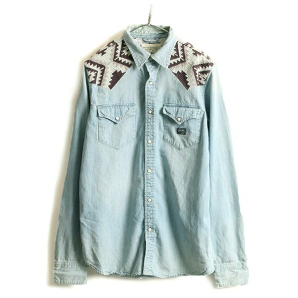 ダメージ加工 □ DENIM&SUPPLY ラルフローレン ネイティブ 刺繍 デニム