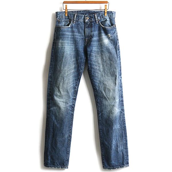 シルバーピーチ ポロラルフローレン ダメージ加工ストレッチテーパード
