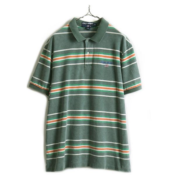 90s 大きいサイズ XL □ POLO SPORT ラルフローレン ボーダー 鹿の子