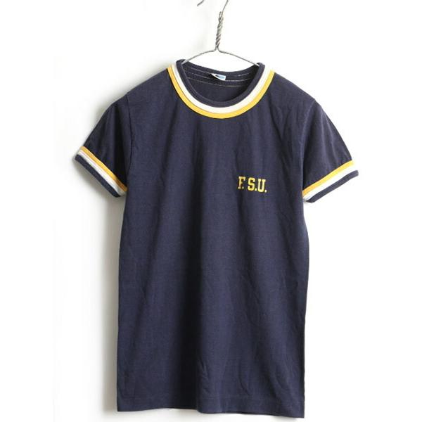 70s USA製 ビンテージ □ Champion チャンピオン カレッジ プリント