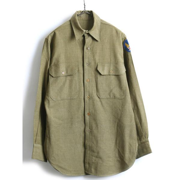 40's ビンテージ □ 米軍実物 US ARMY AIR FORCE マチ付き 長袖 ウール