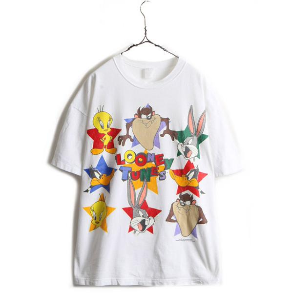 90s 大きいサイズ XL 程□ ワーナー ルーニー テューンズ プリント