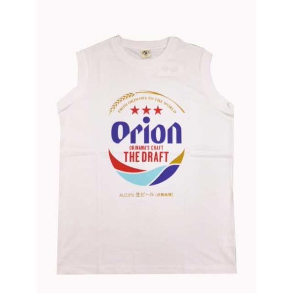 メール便ネコポス発送 オリオンTシャツ　ノースリーブ　BIGロゴ　 メンズ　レディース　ユニセックス 白　ホワイト　Mサイズ