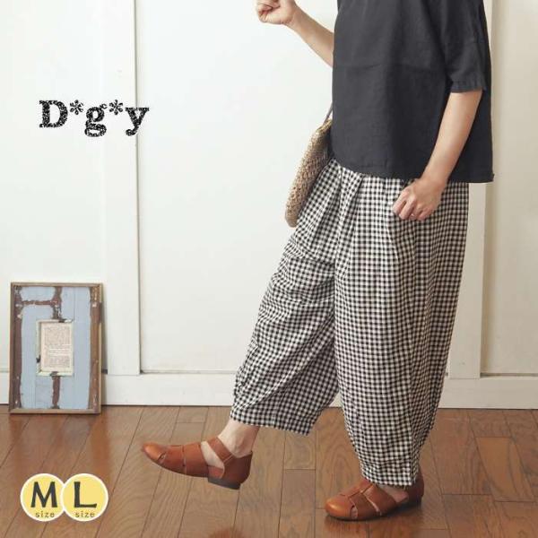 D*g*y（ディージーワイ） Dgy ギンガムチェック柄裾タックワイドパンツ