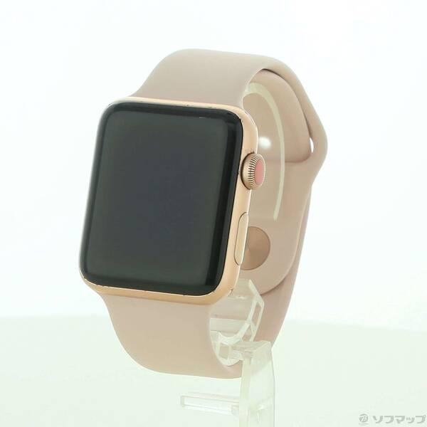 Apple Watch - Apple Watch3 38mm ゴールドアルミ ピンクサンドスポーツバンド Apple Watch - Apple Watch3 38mm ゴールドアルミ ピンクサンド