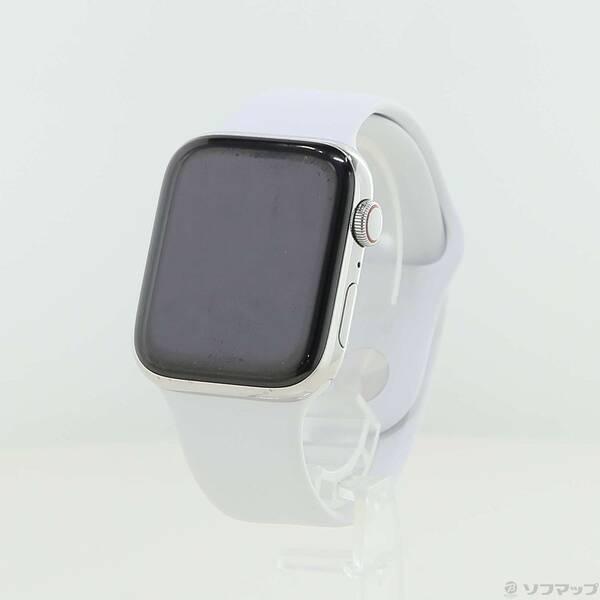 〔中古〕Apple(アップル) Apple Watch Series 4 GPS + Cellular 44mm ステンレススチールケース ホワイトスポーツバンド〔258-ud〕