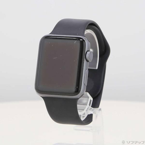 〔中古〕Apple(アップル) Apple Watch Series 3 GPS 42mm スペースグレイアルミニウムケース ブラックスポーツバンド〔297-ud〕