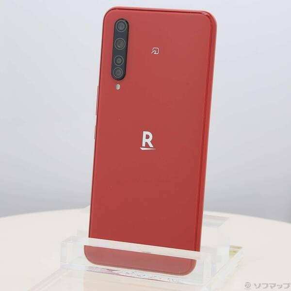 〔中古〕楽天モバイル Rakuten BIG 128GB クリムゾンレッド ZKZT2001RD 楽天 SIMフリー〔258-ud〕