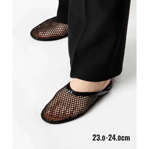 ALAIA（アライア） ALAIA MULES FLAT MULES in FISHNET フィッシュ