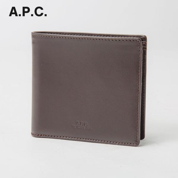 SALE／77%OFF】 新品 A.P.C. 二つ折り財布 ダークネイビー ロゴ