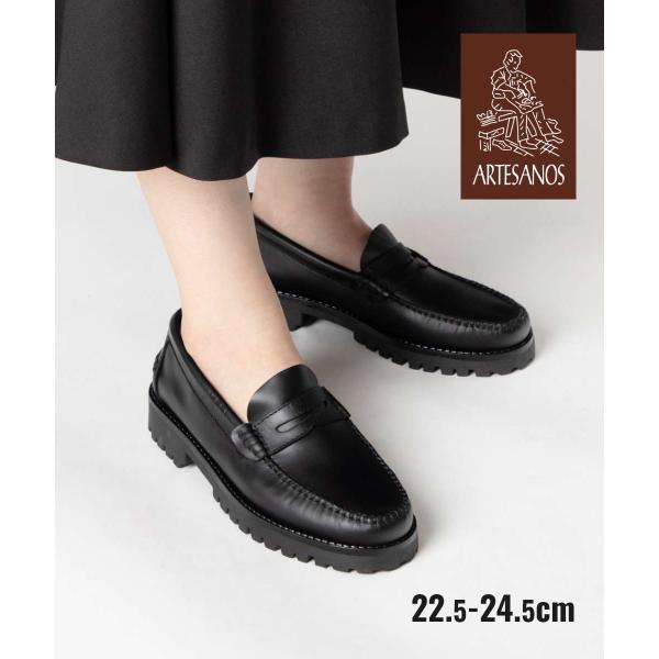 最終お値下げ！！ARTESANOS ブラックローファー 35 ARTESANOS（アルテサノス） 【正規品】 ARTESANOS LOAFER コイン