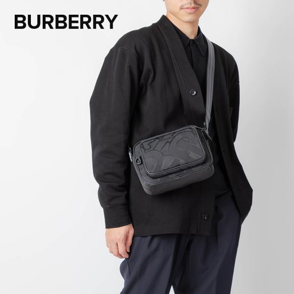 極美品 バーバリー ボディバッグ サコッシュ 黒 ロゴ ユニセックス u-stream_bu-8043708