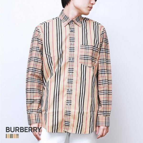 BURBERRY バーバリー シャツ メンズM オレンジ コットン8021807