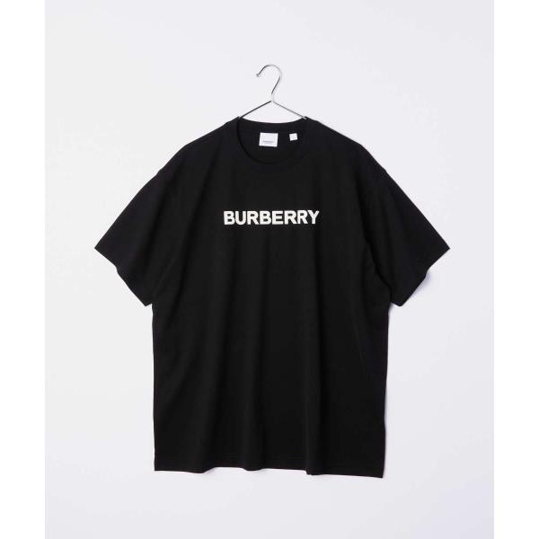 【中古】バーバリー BURBERRY Tシャツ 半袖 クルーネック ロゴプリント コットン 8055307/72Q M 黒 ブラック 白 ホワイト メンズ BURBERRY（バーバリー） BURBERRY 8055307 Tシャツ メンズ トップス