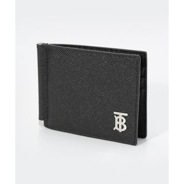 レア】バーバリー TBロゴ マネークリップ 財布 二つ折り レザー