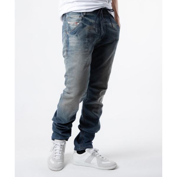 ストレッチ有✨ディーゼル ジョガーパンツ デニム ダメージ加工 32サイズ 黒 DIESEL 32ディーゼル ダメージ加工スウェットデニム ジョガー