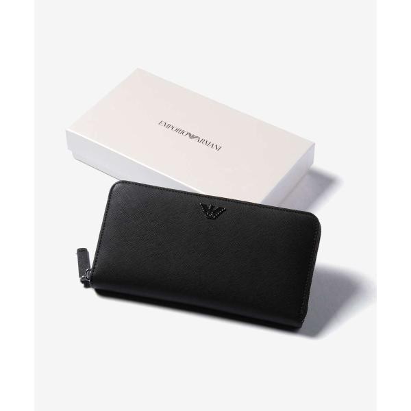 未使用品✨EMPORIO ARMANI レザー ロングウォレット ブラック EMPORIO ARMANI エンポリオアルマーニ ROUNDLONG WALLET ラウンド