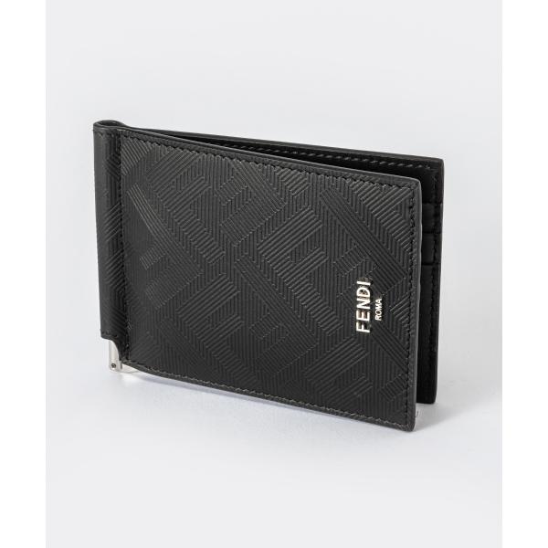 FENDI ブラック レザー マネークリップ FENDI】フェンディ『フェンディ シャドー マネークリップ式 短