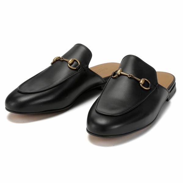 GUCCI ブラック ポインテッドトゥスリッポン u-stream_gua-423513