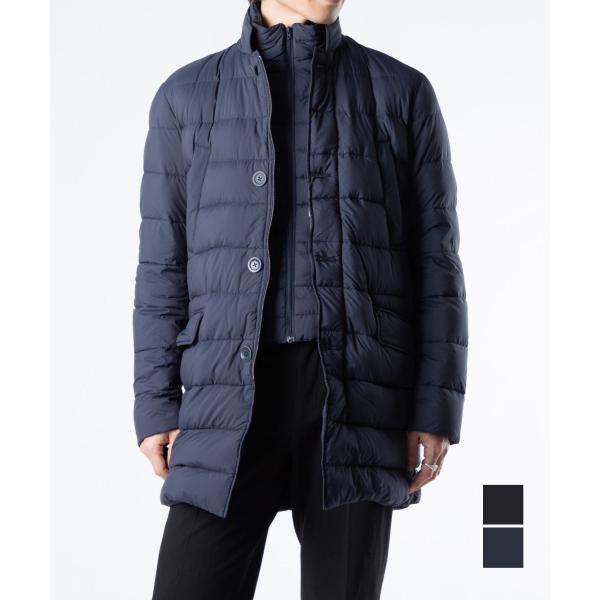 ヘルノ メンズ ダウンジャケット 56 黒 キルティング コート HERNO 楽天市場】ヘルノ HERNO メンズ ダウンジャケット PI007ULE