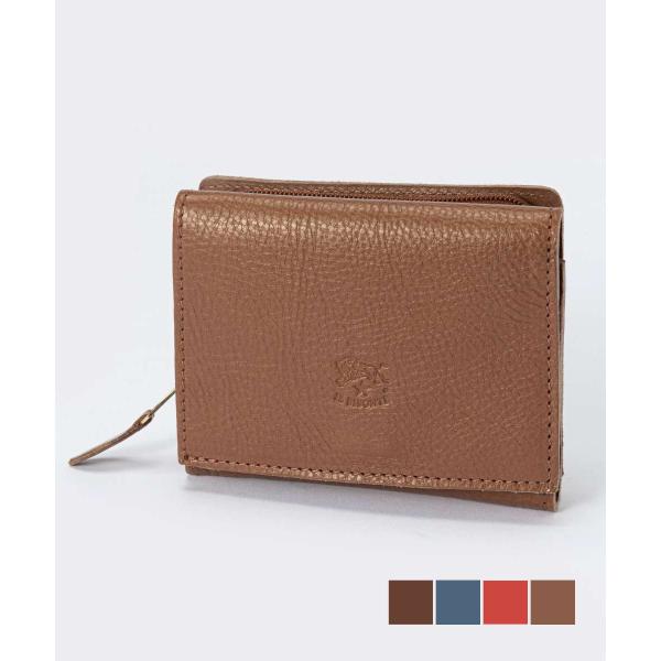 il bisonte ブラウン レザー 三つ折り財布 IL BISONTE 三つ折り財布 ブラウン