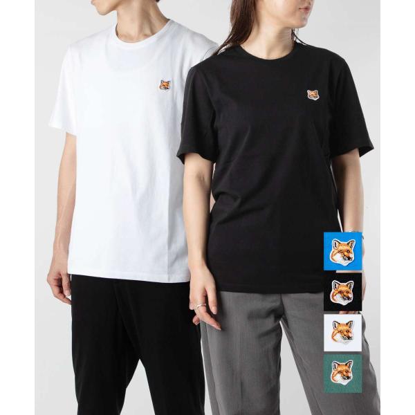 【新品】メゾンキツネ フォックスヘッド ロゴ IU00149KJ0008 L Maison Kitsune メゾンキツネ グレーフォックスヘッドロゴ T