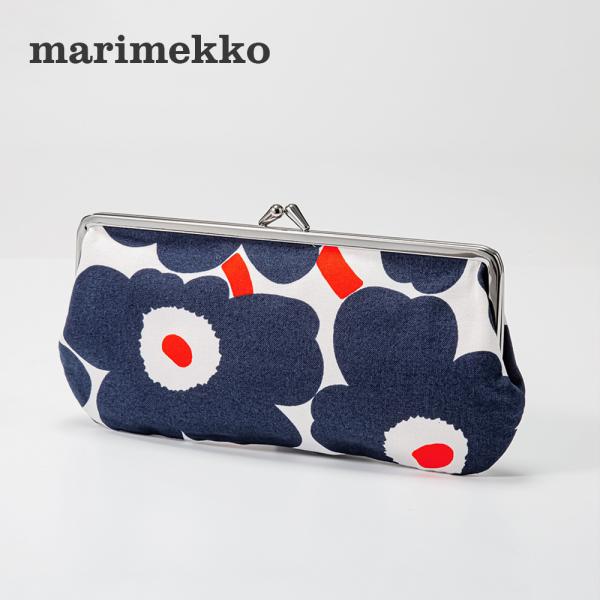 新品】marimekko 青 ウニッコキーリングコインケース三つ折り財布