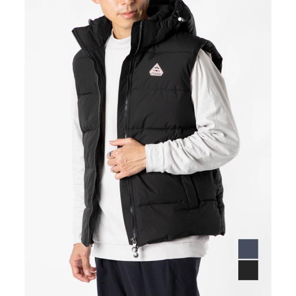 PYRENEX フード付き ブラックダウンベスト Pyrenex ピレネックス PYRENEX HMS017 ダウンベスト SPOUTNIC