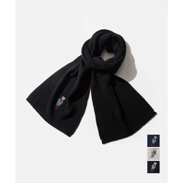 ポロ ラルフ ローレン POLO RALPH LAUREN solid denim bear scarf ソリッド デニム ベア スカーフ PC1464 マフラー メンズ ポロベア ファッション小物 爆買