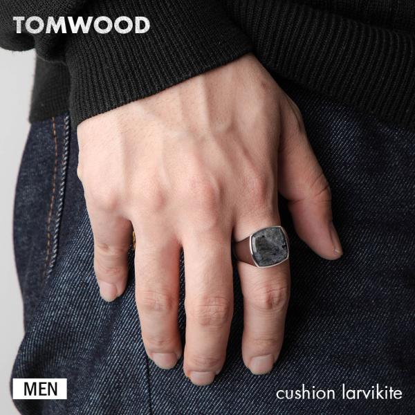 TOM WOOD Cushion Larvikite M リング 17号 58-