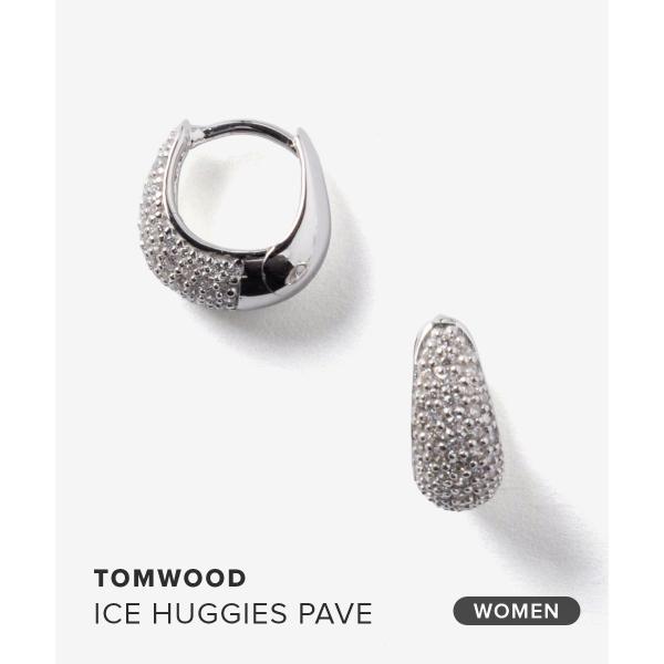 【Suz】TOMWOOD Ice Huggies Pave ピアス TOM WOOD（トムウッド） TOM WOOD ICE HUGGIES PAVE SILVER アイス