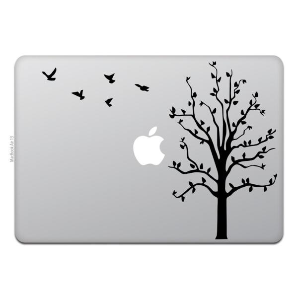 MacBook Air / Pro }bNubN XebJ[ V[ ؂ƒ Tree with Birds Black