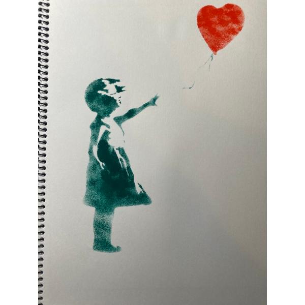 �J�C���h�X�g�A �X�e���V���V�[�g �X�e���V���A�[�g stencil art �Ԃ����D�Ɏ��L�΂����� �o���N�V�[ THE GIRL WITH RED BALLOON BANKSY M877 ���i�摜2