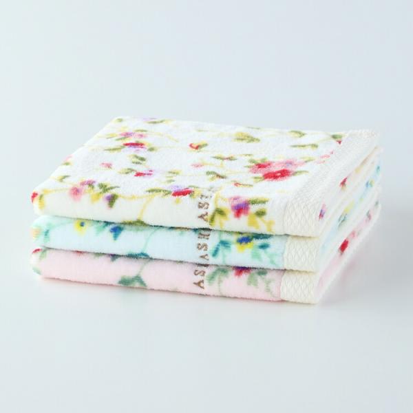 【UCHINO公式店】ウチノ プライオリー ゲストタオル ｜ ローラアシュレイ LAURA ASHLEY 約34×35cm 花柄 シャーリング 先染め
