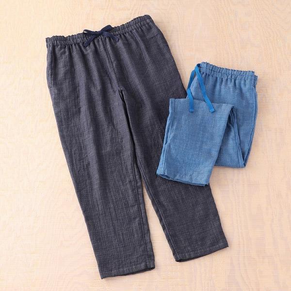 UCHINO SALE UCHINO マシュマロガーゼ シャンブレー メンズ パンツ