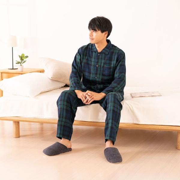 UCHINO SALE パジャマ メンズ マシュマロガーゼタータンチェックメンズ