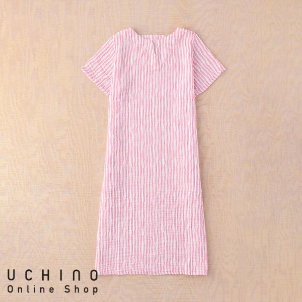 UCHINO (SALE)クレープガーゼ プリント Vネック レディース