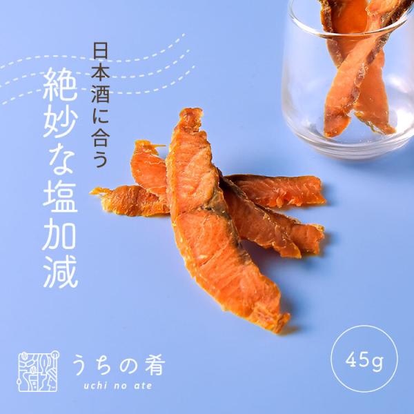 おつまみ つまみ プチギフト 鮭の風味が広がる そのまんま鮭スライス チャック付き 珍味 サーモン 鮭 1袋 45g 送料無料 uchinoate