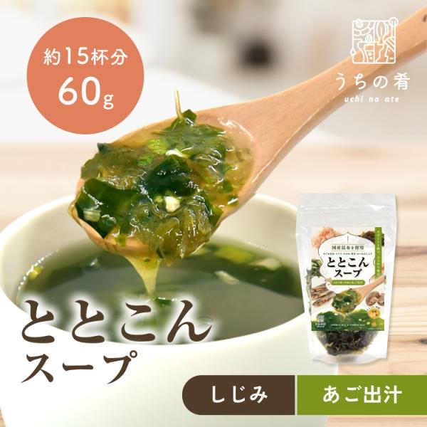 ととこんスープ昆布と海藻 60g×1袋 選べる2種（しじみ入り・あご出汁入り） 即席スープの素 お徳用 うちのあて uchinoate
