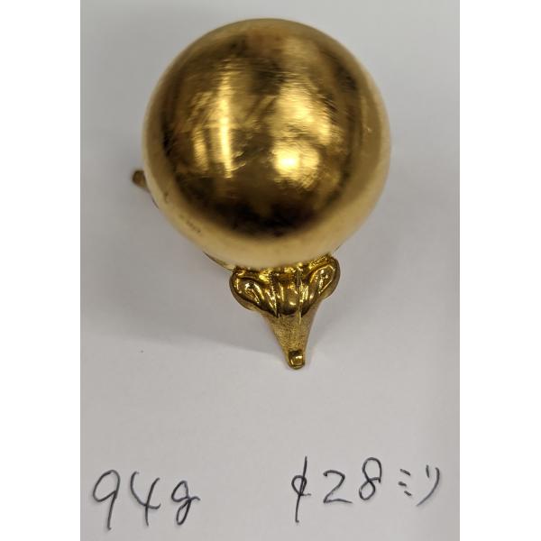 ギベオン隕石 球形 純金メッキ 94g 直径28ミリ Gibeon meteorite