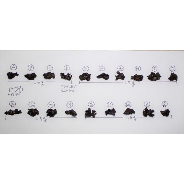 イミラック・パラサイトの表面部分の小さなかけらです。カンラン石が見えるものもあります。洗ってませんので、直接触ると、皮膜の赤茶色が手につきます。【重さ】写真にメモあり