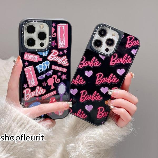 スマホケース バービー 鏡面 ファッション ピンク 耐衝撃 インスタ ins 