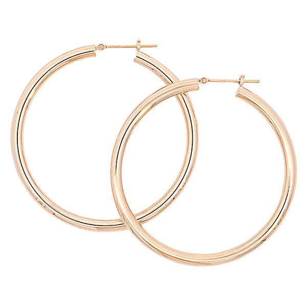 k345）フープピアス 輪っか リングピアス 18k ゴールド 3mm×45mm K18