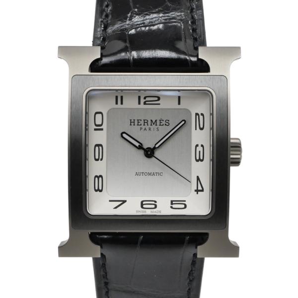 名東】エルメス Hウォッチ HH5.841c シルバー文字盤 チタン/レザー