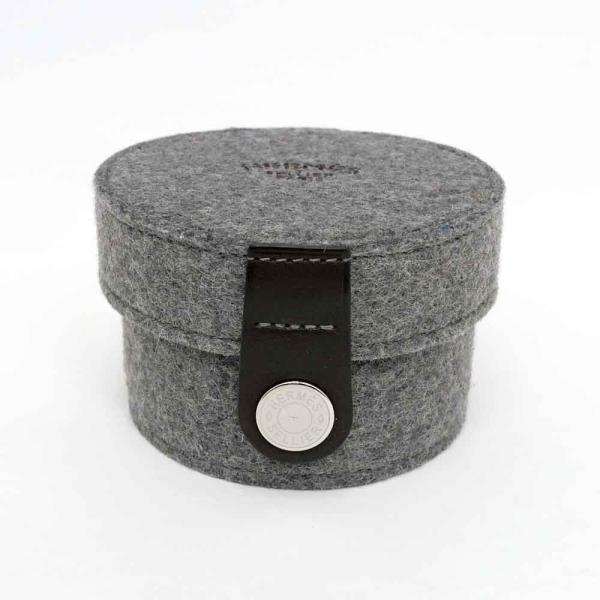 名東】エルメス シュガーボックス グレー フェルト 小物入れ