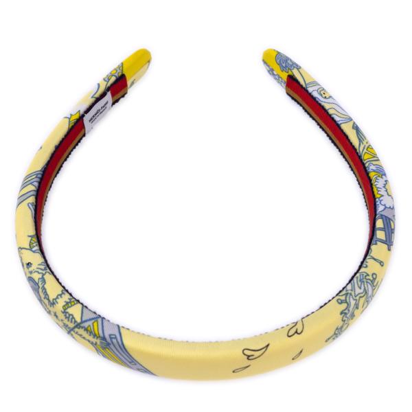 名東】【HERMES】エルメス カチューシャ エルザ シルク イエロー ヘア