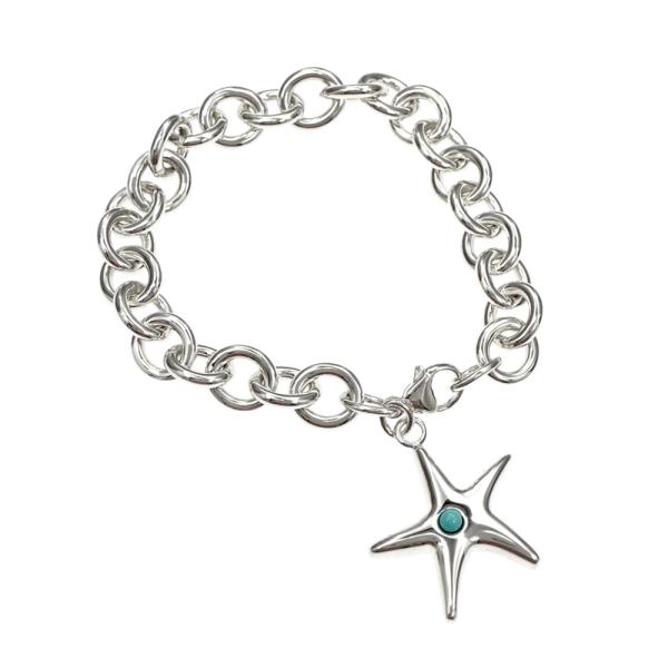 【美品・付属有】TIFFANY&CO.スターフィッシュブレスレット SV925 名東】ティファニー ブレスレット スターフィッシュ ターコイズ SV925
