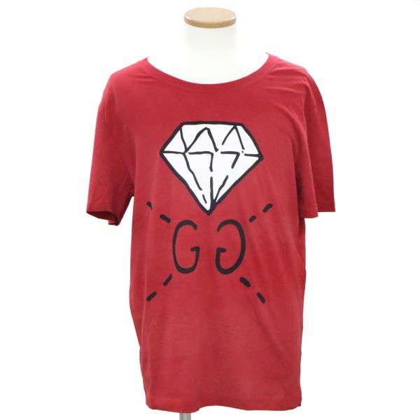 最終値下げ【希少サイズ】GUCCI ゴースト ダイヤモンド Tシャツ　赤　XL 名古屋】グッチ ゴーストGG ダイヤモンドTシャツ Lサイズ 432086